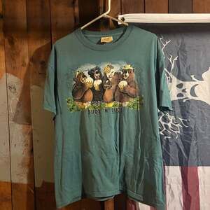 The Mountain Suds 'n' Buds Bears Drinking Beer Graphic T-Shirt